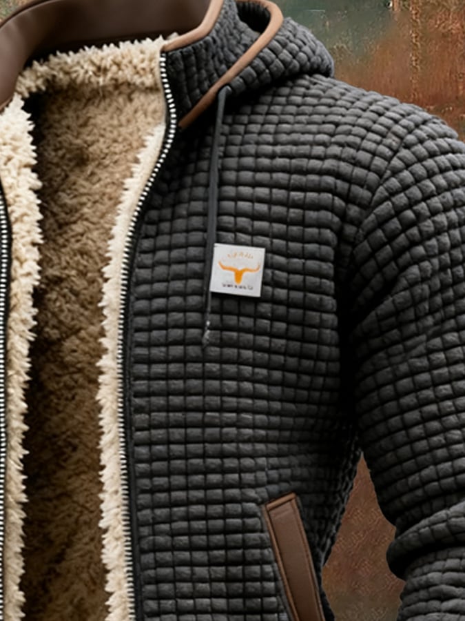 Veste thermique matelassée pour homme aux lignes épurées, doublure chaude et coupe structurée