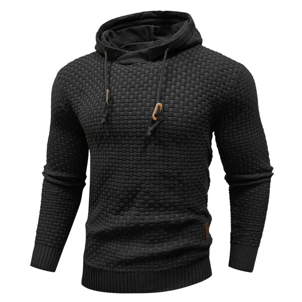 Sweat à capuche en laine pour homme, coupe confort avec manches longues