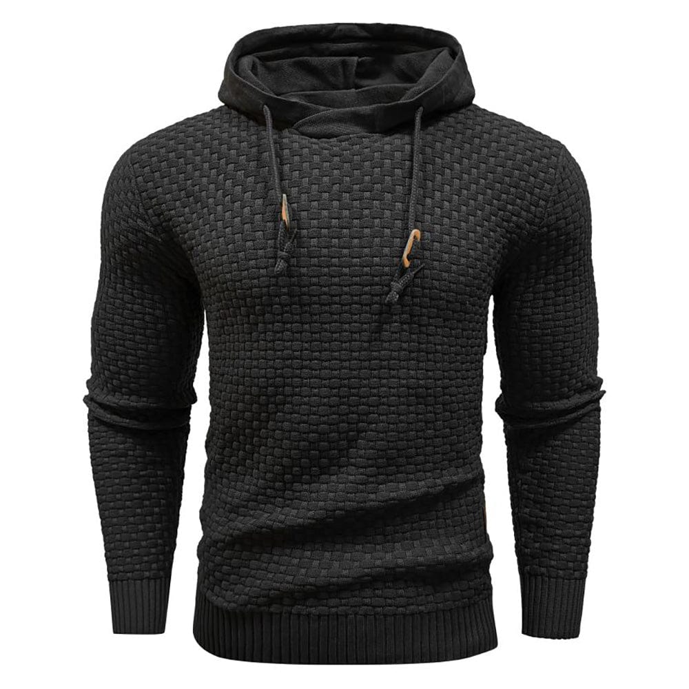 Sweat à capuche en laine pour homme, coupe confort avec manches longues