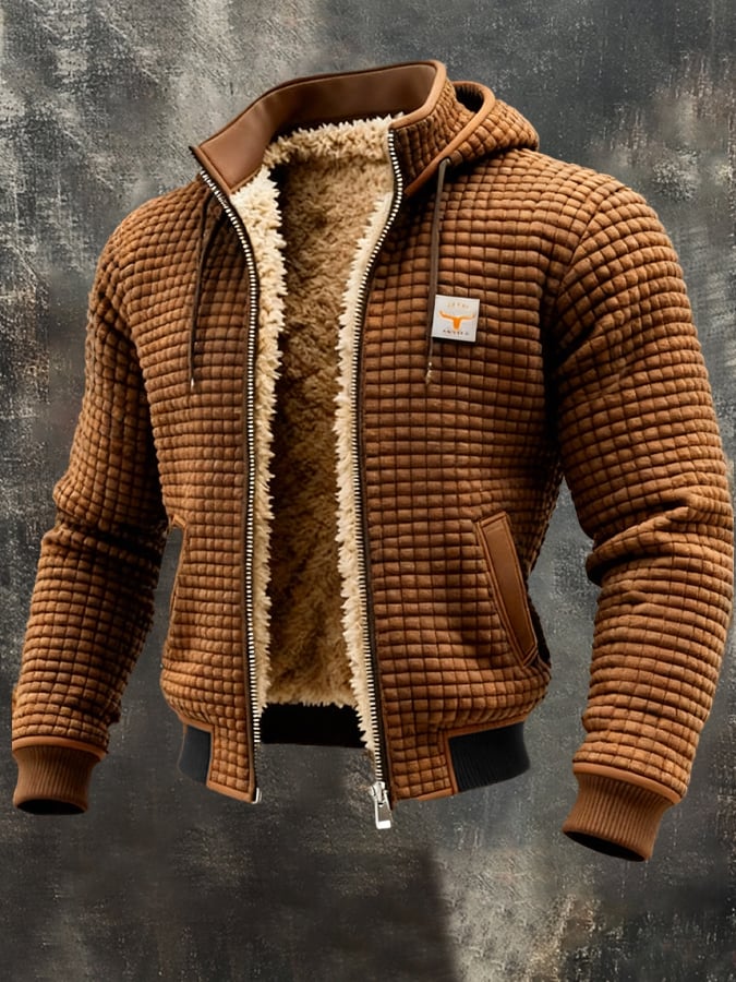Veste thermique matelassée pour homme aux lignes épurées, doublure chaude et coupe structurée