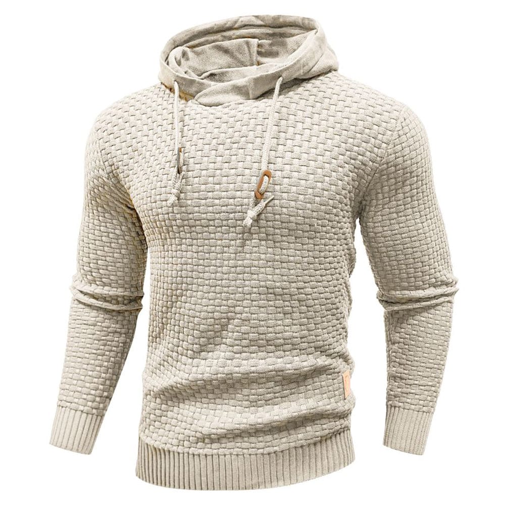Sweat à capuche en laine pour homme, coupe confort avec manches longues