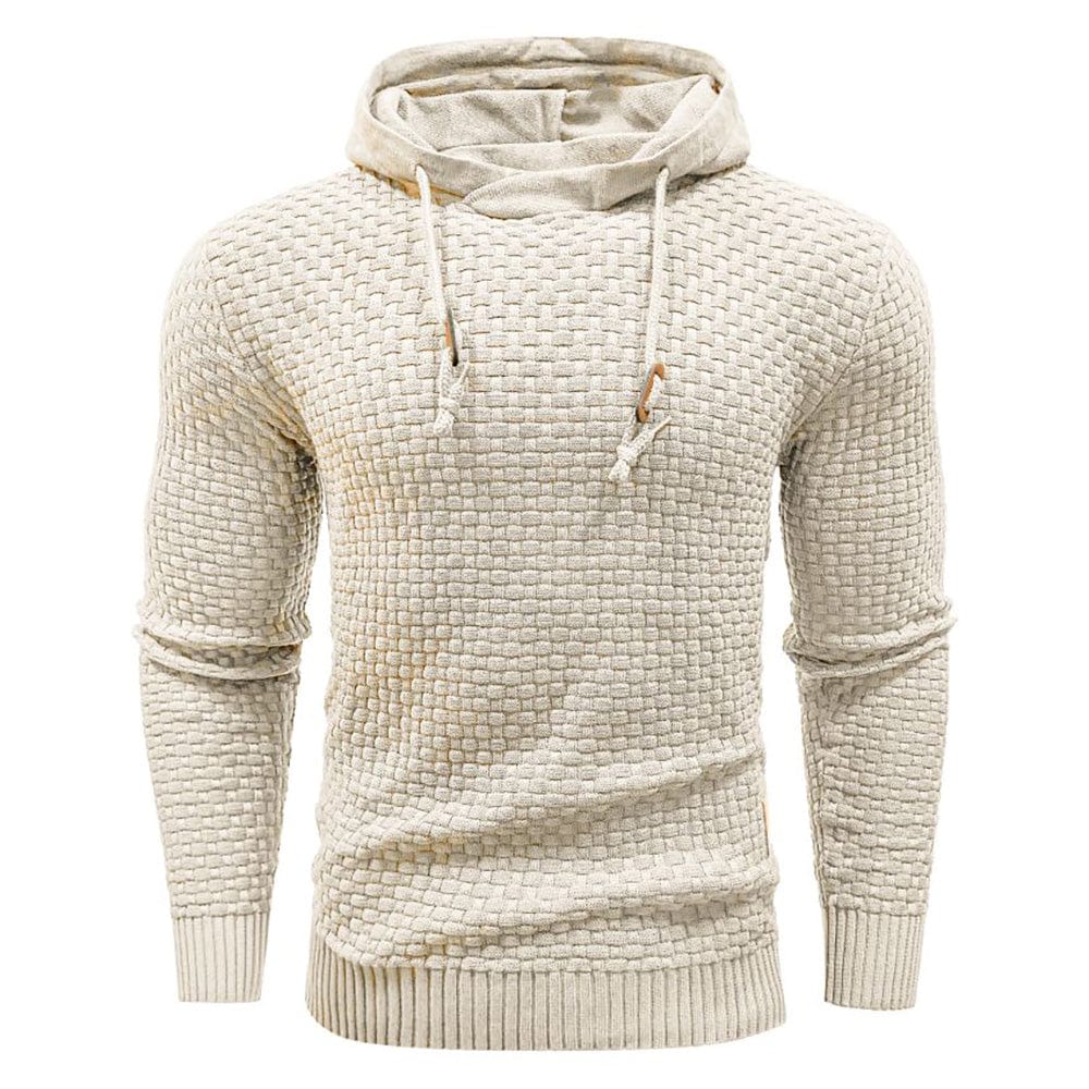 Sweat à capuche en laine pour homme, coupe confort avec manches longues