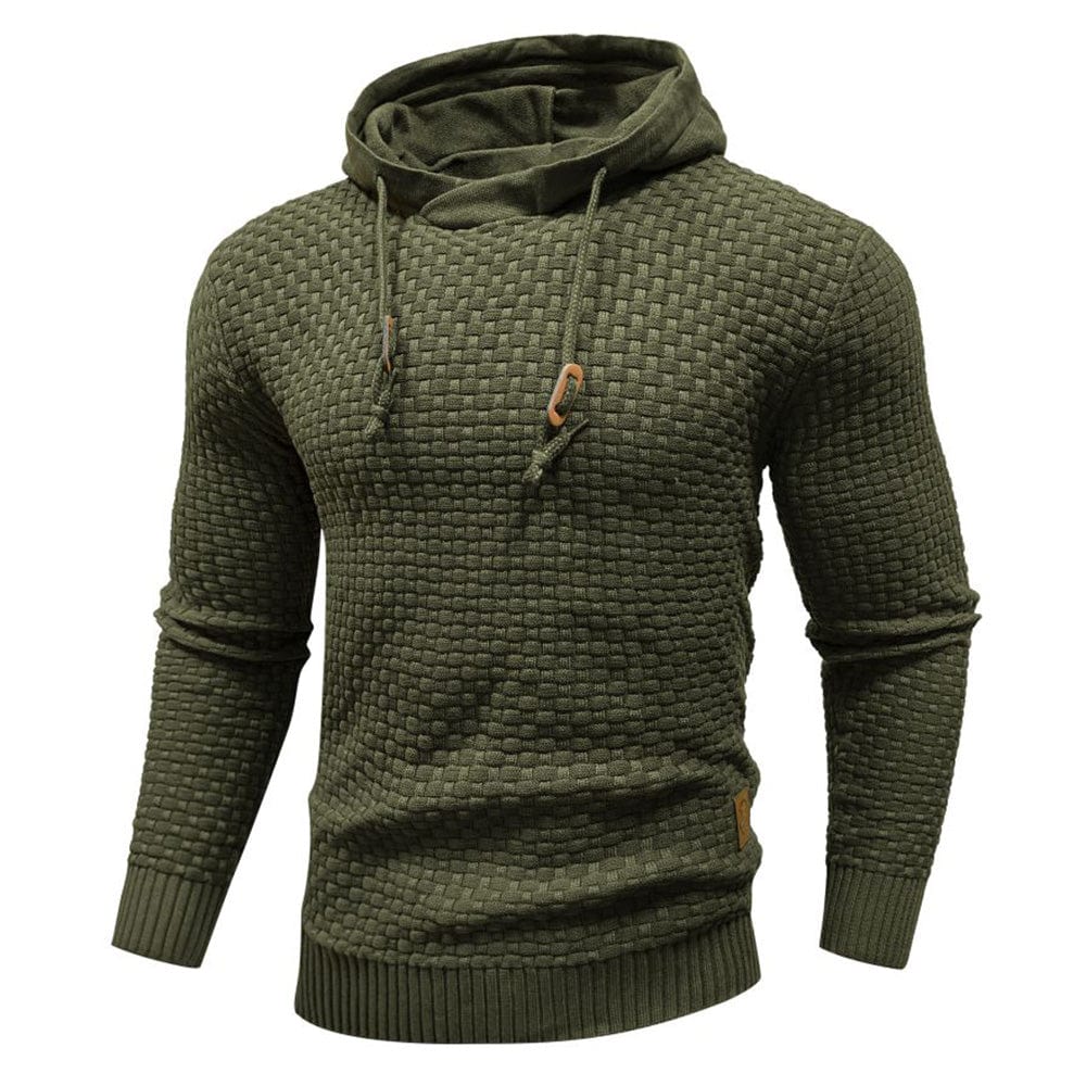 Sweat à capuche en laine pour homme, coupe confort avec manches longues