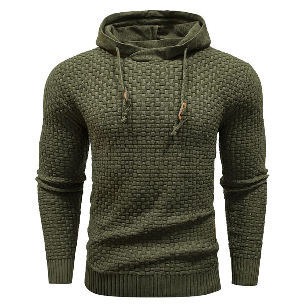 Sweat à capuche en laine pour homme, coupe confort avec manches longues