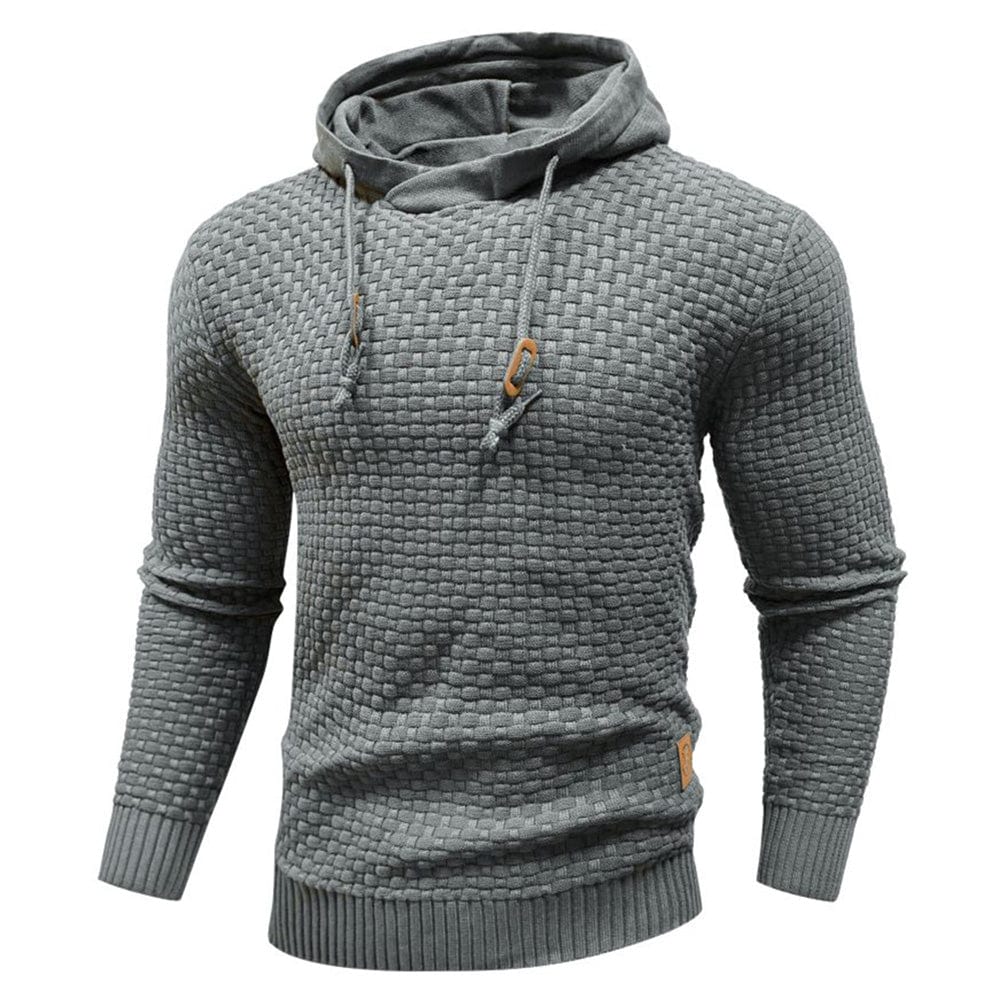 Sweat à capuche en laine pour homme, coupe confort avec manches longues