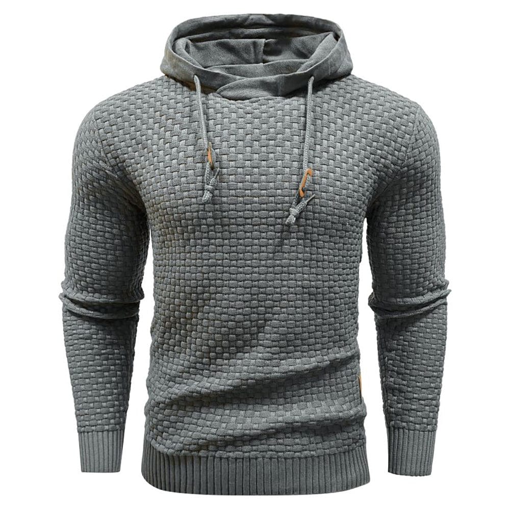 Sweat à capuche en laine pour homme, coupe confort avec manches longues