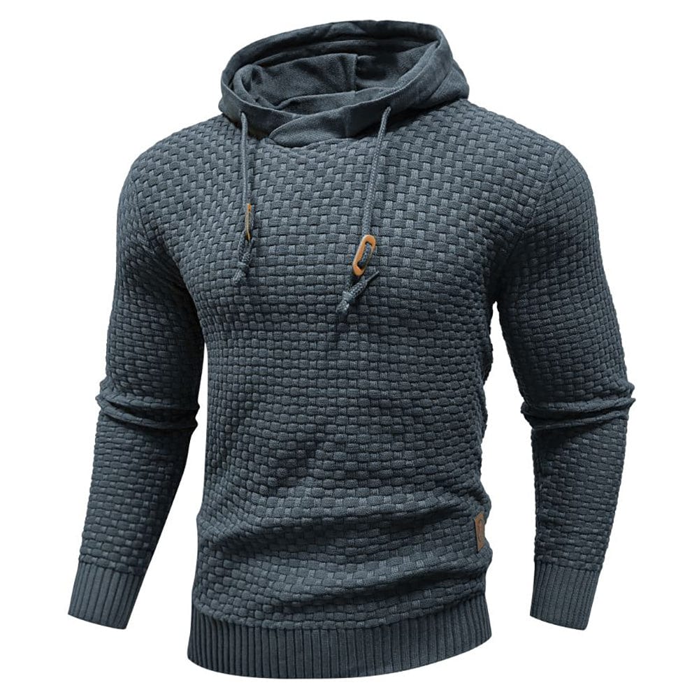 Sweat à capuche en laine pour homme, coupe confort avec manches longues