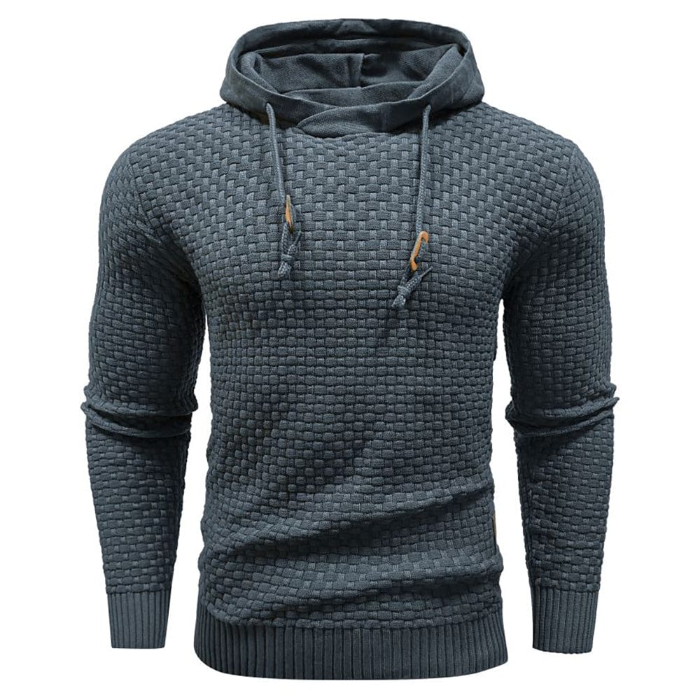 Sweat à capuche en laine pour homme, coupe confort avec manches longues