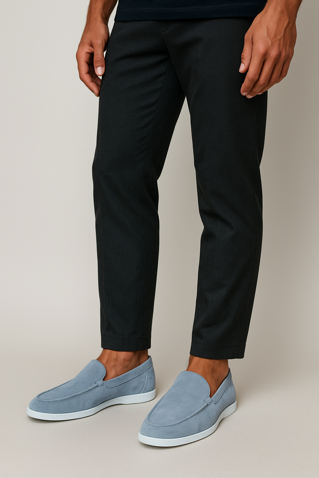 Mocassins en cuir velours pour homme à la surface veloutée et à la forme épurée