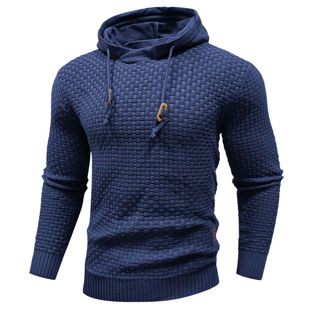 Sweat à capuche en laine pour homme, coupe confort avec manches longues