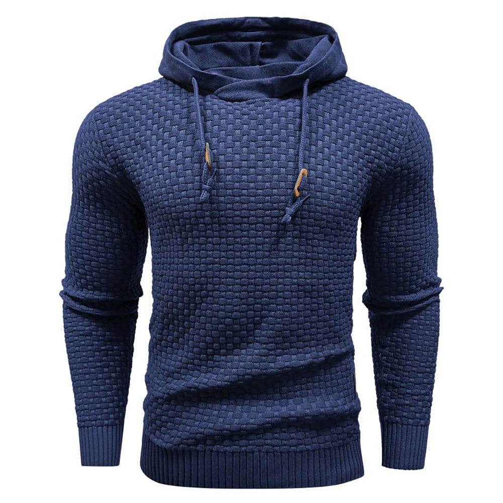 Sweat à capuche en laine pour homme, coupe confort avec manches longues