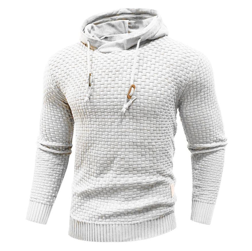 Sweat à capuche en laine pour homme, coupe confort avec manches longues