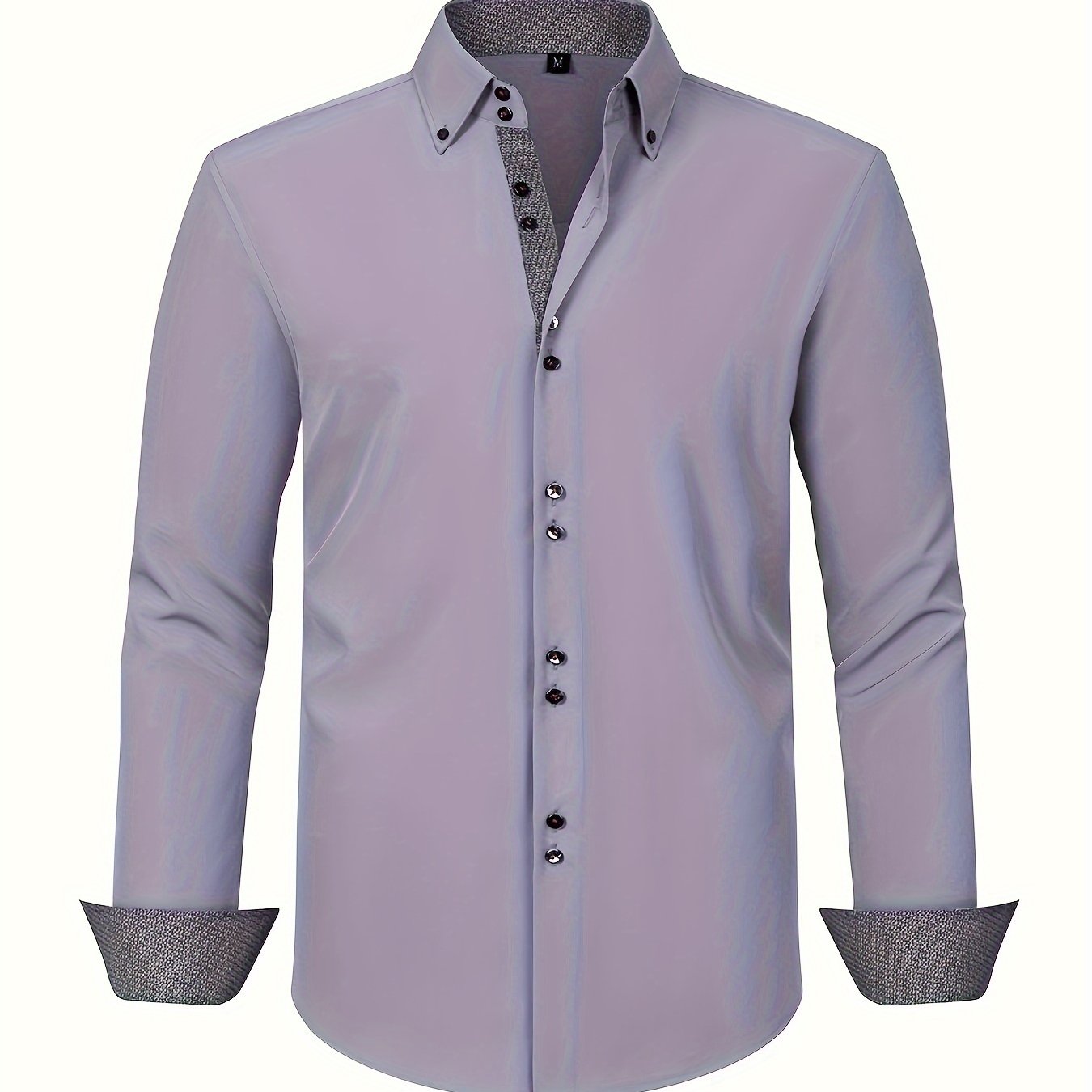 Chemise élégante pour homme légère avec poignets contrastés et coupe régulière