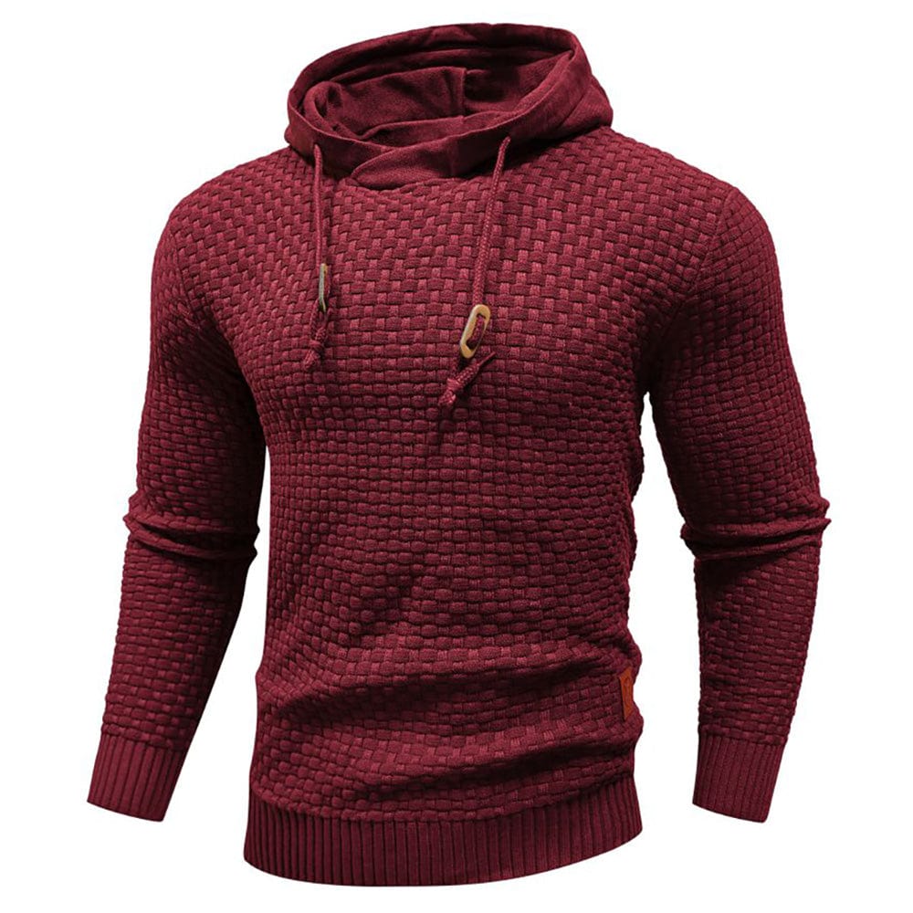 Sweat à capuche en laine pour homme, coupe confort avec manches longues