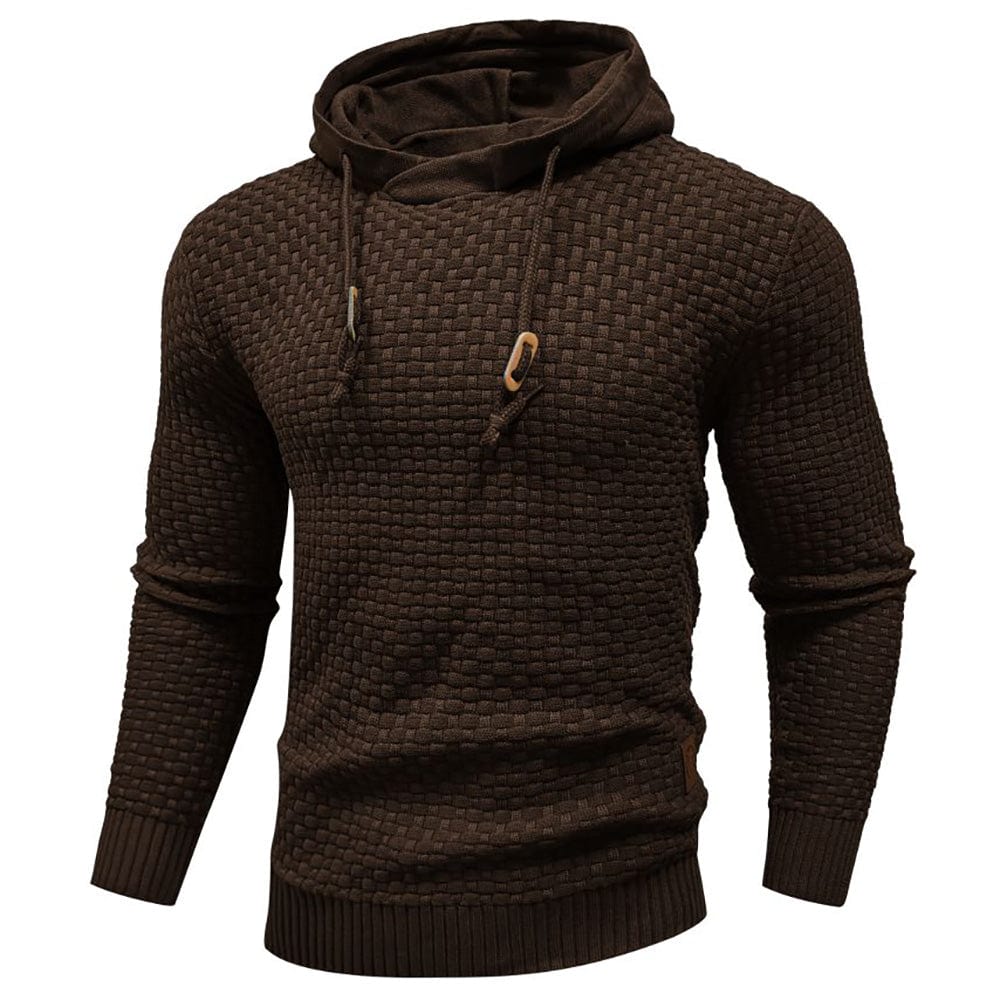 Sweat à capuche en laine pour homme, coupe confort avec manches longues