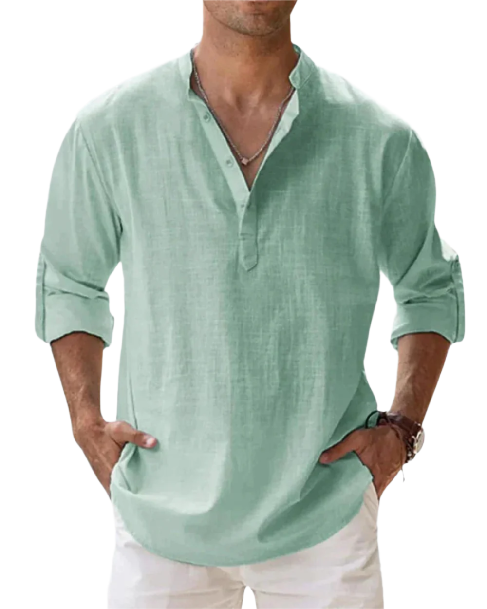 Chemise en coton à coupe ajustée pour homme, look classique et élégant