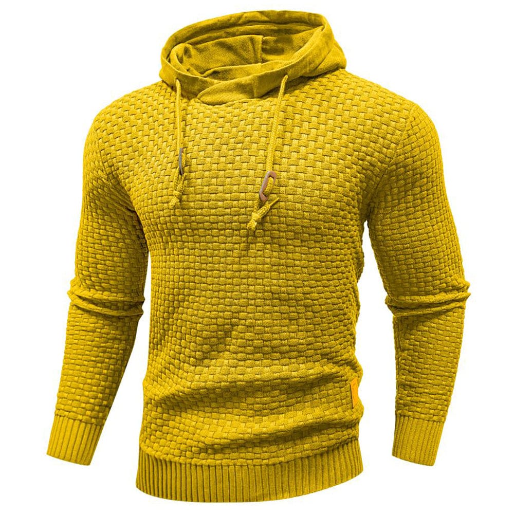 Sweat à capuche en laine pour homme, coupe confort avec manches longues