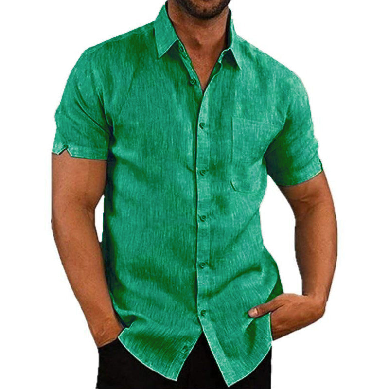 Chemise homme en mélange de lin et coton à la coupe raffinée