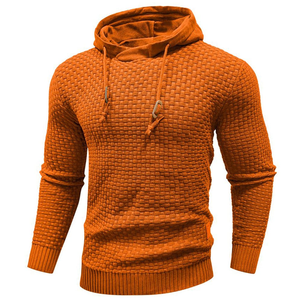 Sweat à capuche en laine pour homme, coupe confort avec manches longues