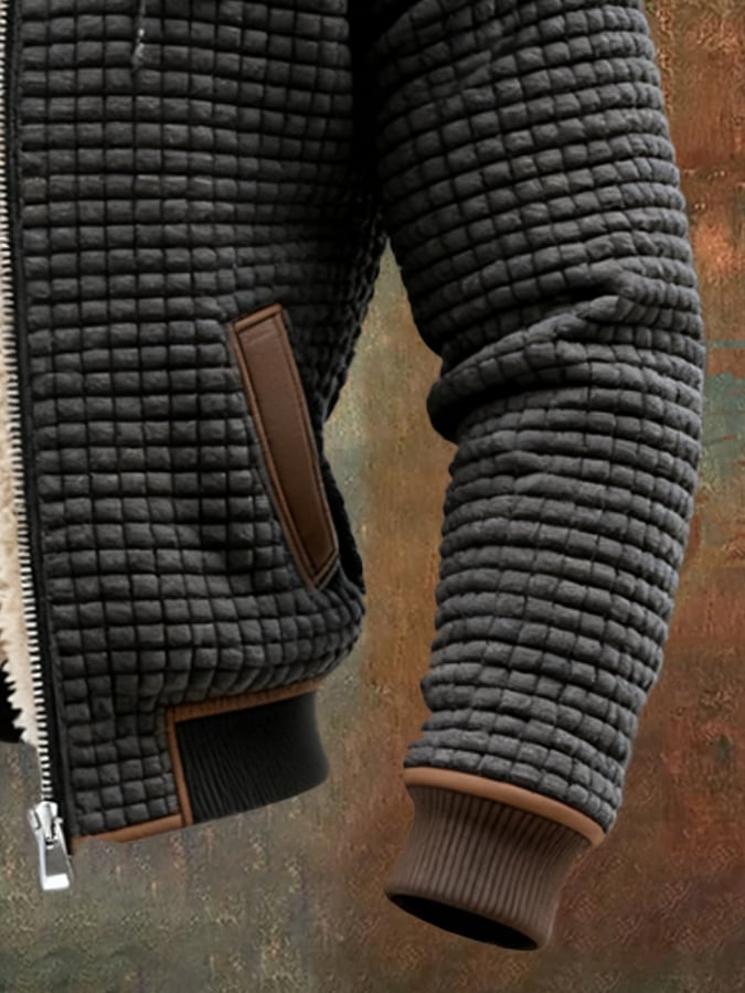 Veste thermique matelassée pour homme aux lignes épurées, doublure chaude et coupe structurée