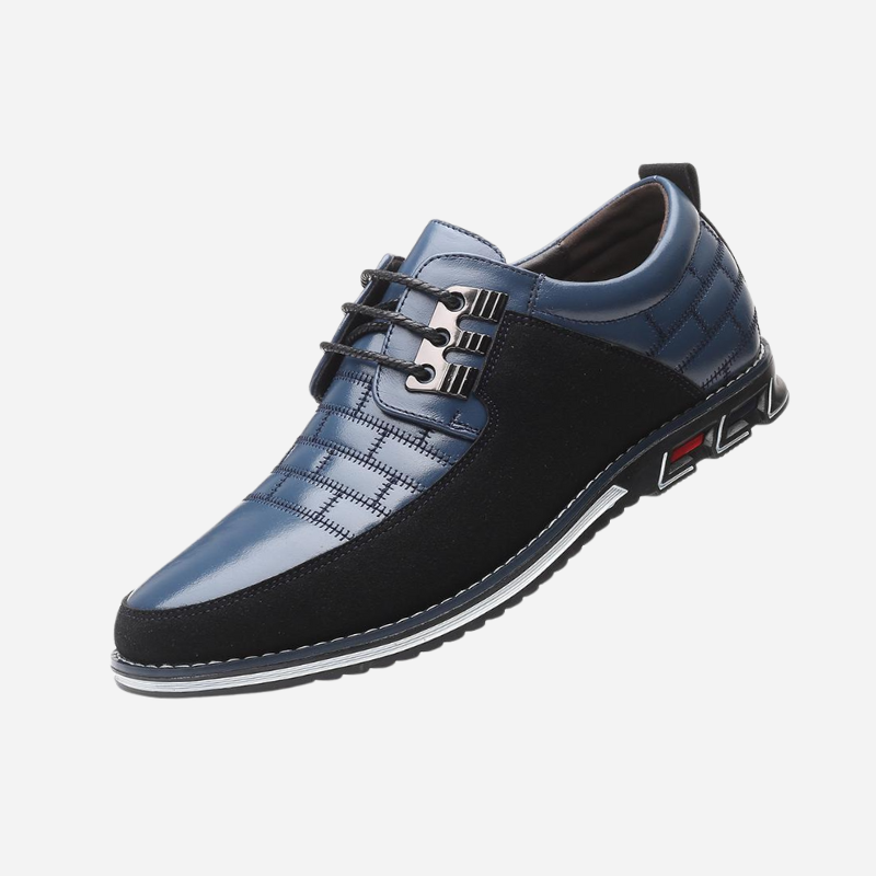 Chaussures homme en cuir perforé respirant avec semelle souple
