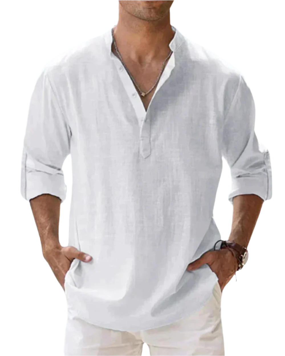 Chemise en coton à coupe ajustée pour homme, look classique et élégant
