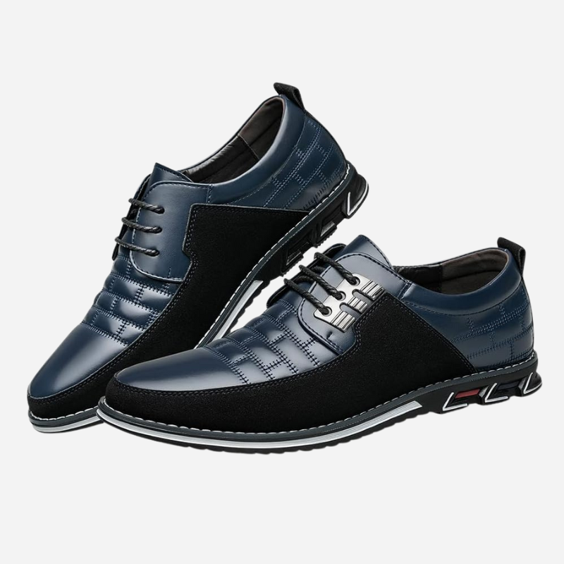 Chaussures homme en cuir perforé respirant avec semelle souple