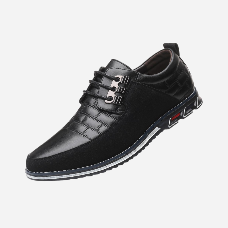 Chaussures homme en cuir perforé respirant avec semelle souple