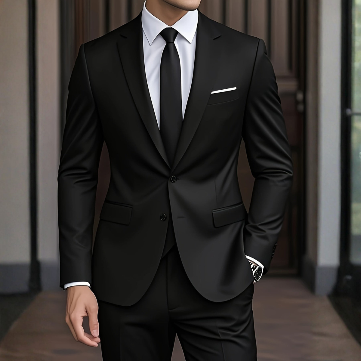 Costume deux pièces coupe slim pour homme en bleu marine
