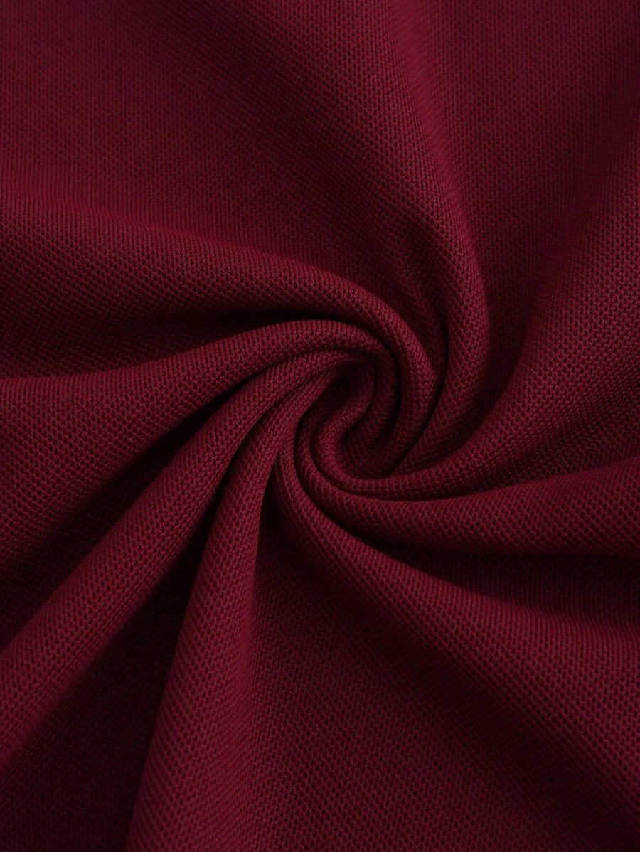 Polo pour homme en polyester à coupe classique avec détail de boutons