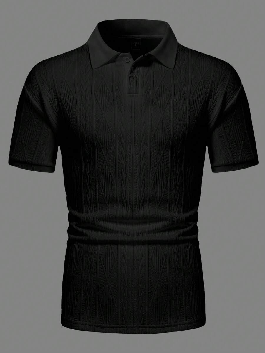 Polo d'été pour homme à boutons en maille extensible, coupe classique