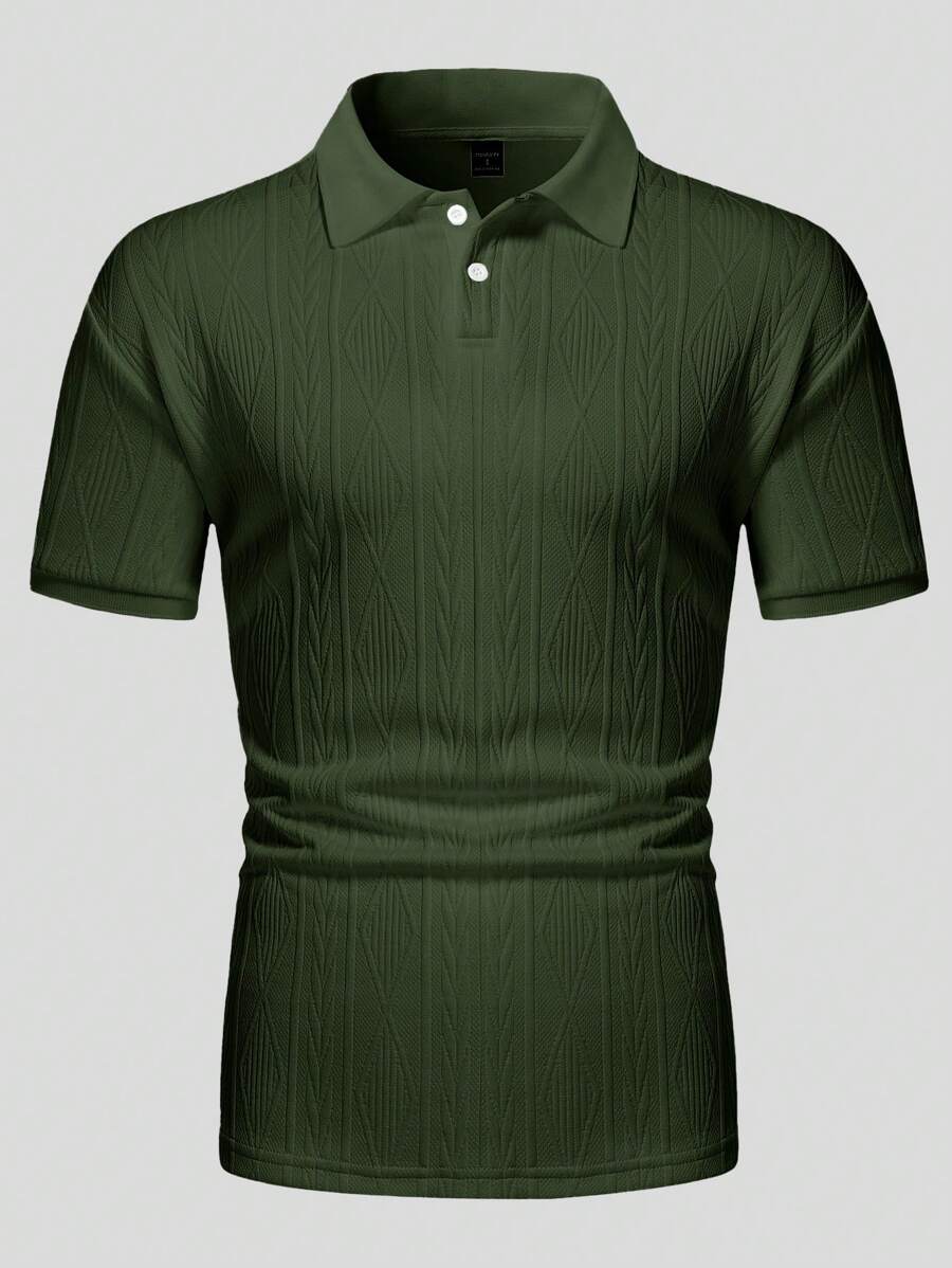 Polo d'été pour homme à boutons en maille extensible, coupe classique