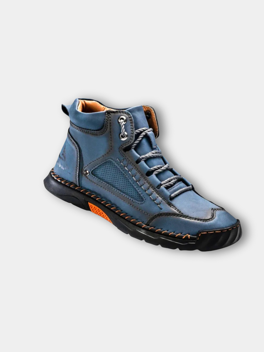Chaussures orthopédiques en cuir pour homme avec semelle en caoutchouc à motif exclusif