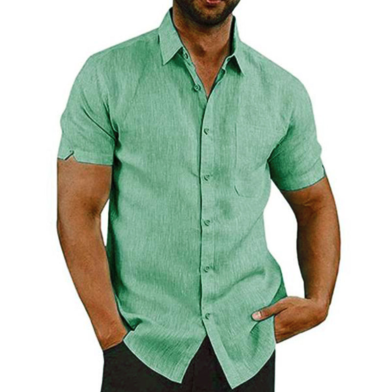 Chemise homme en mélange de lin et coton à la coupe raffinée