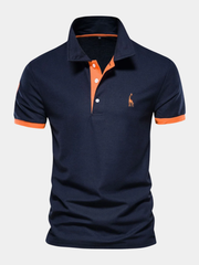 Polo casual en coton pour homme, coupe soignée et col classique