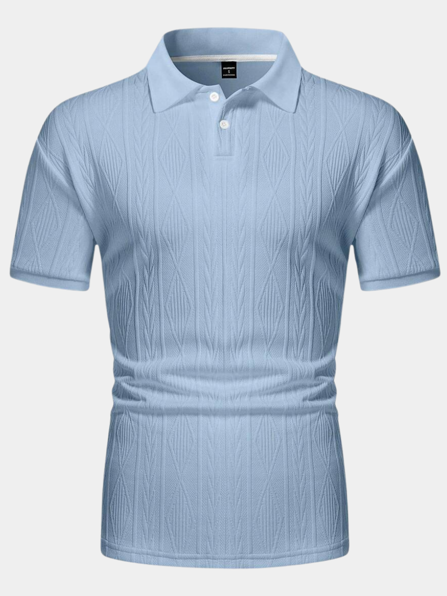 Polo d'été pour homme à boutons en maille extensible, coupe classique