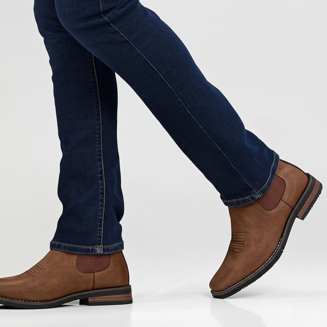 Bottes en cuir pour homme à inserts élastiques latéraux, style italien
