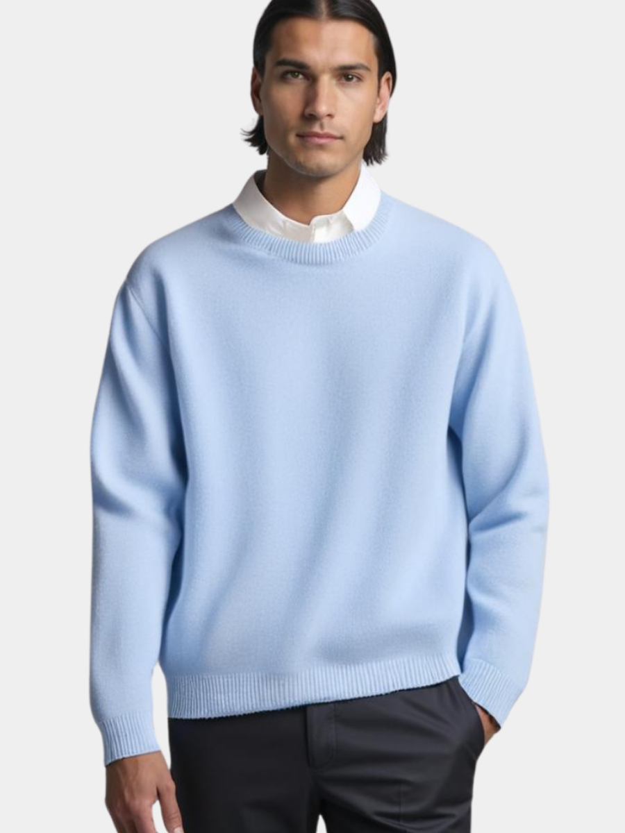 Pull en cachemire pour homme à coupe regular, disponible en plusieurs coloris
