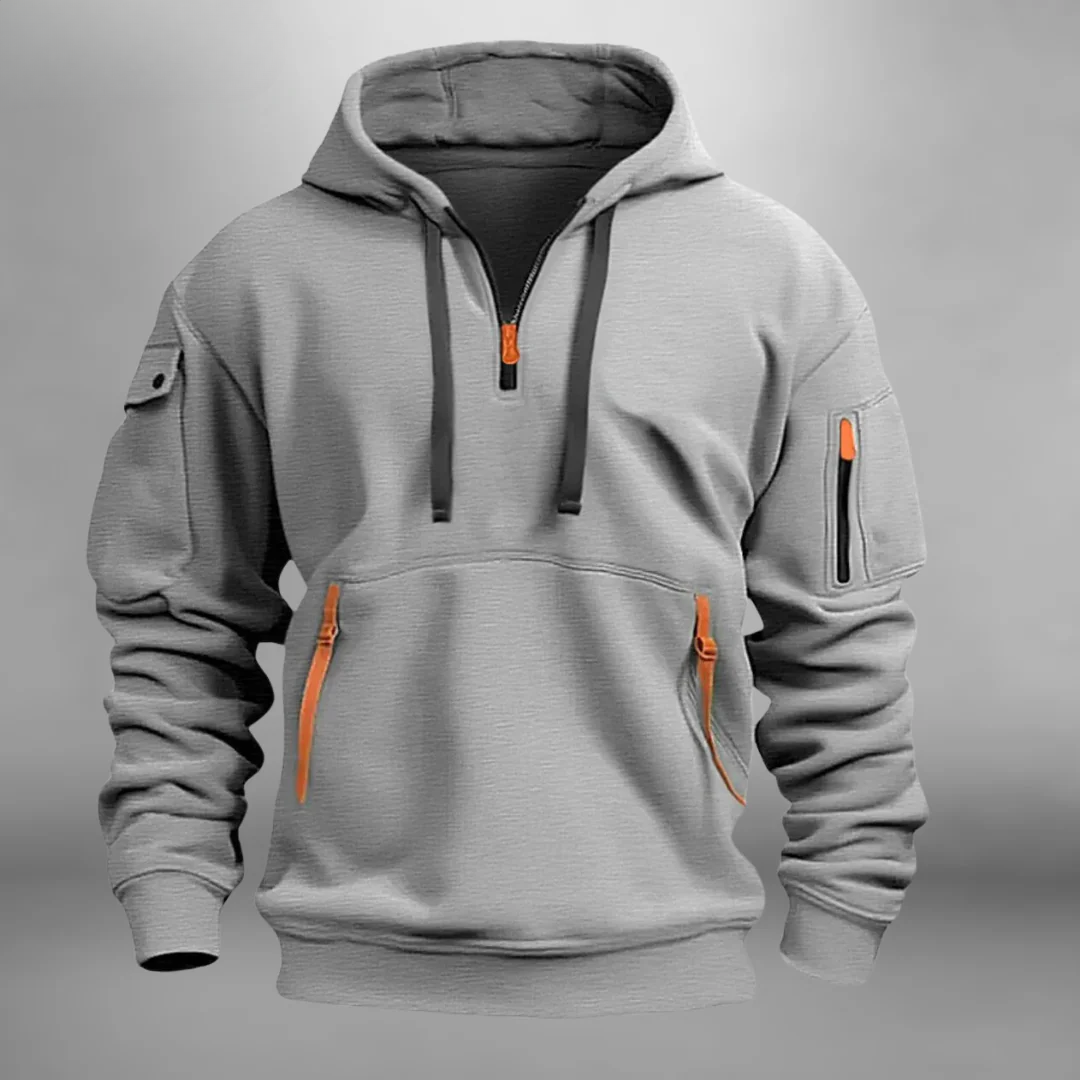 Sweat à capuche pour homme à coupe décontractée avec capuche ajustable et poches