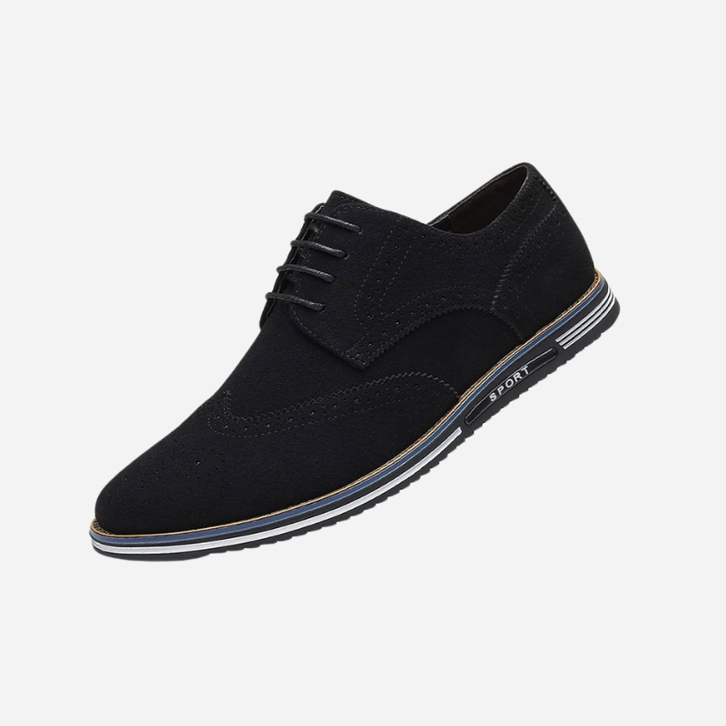Chaussures habillées pour homme en cuir à semelle orthopédique, coloris noir, marron et bleu