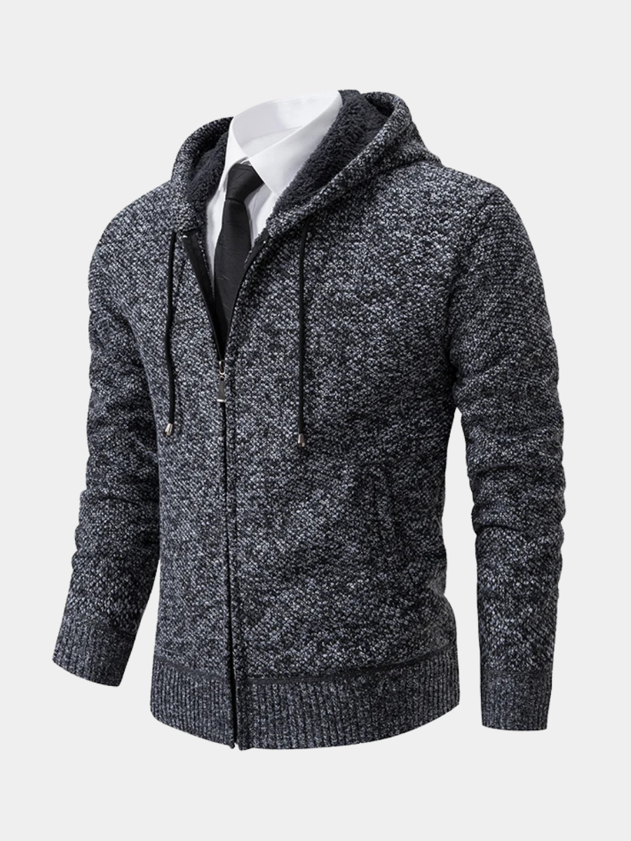 Cardigan zippé en polaire à col montant pour homme
