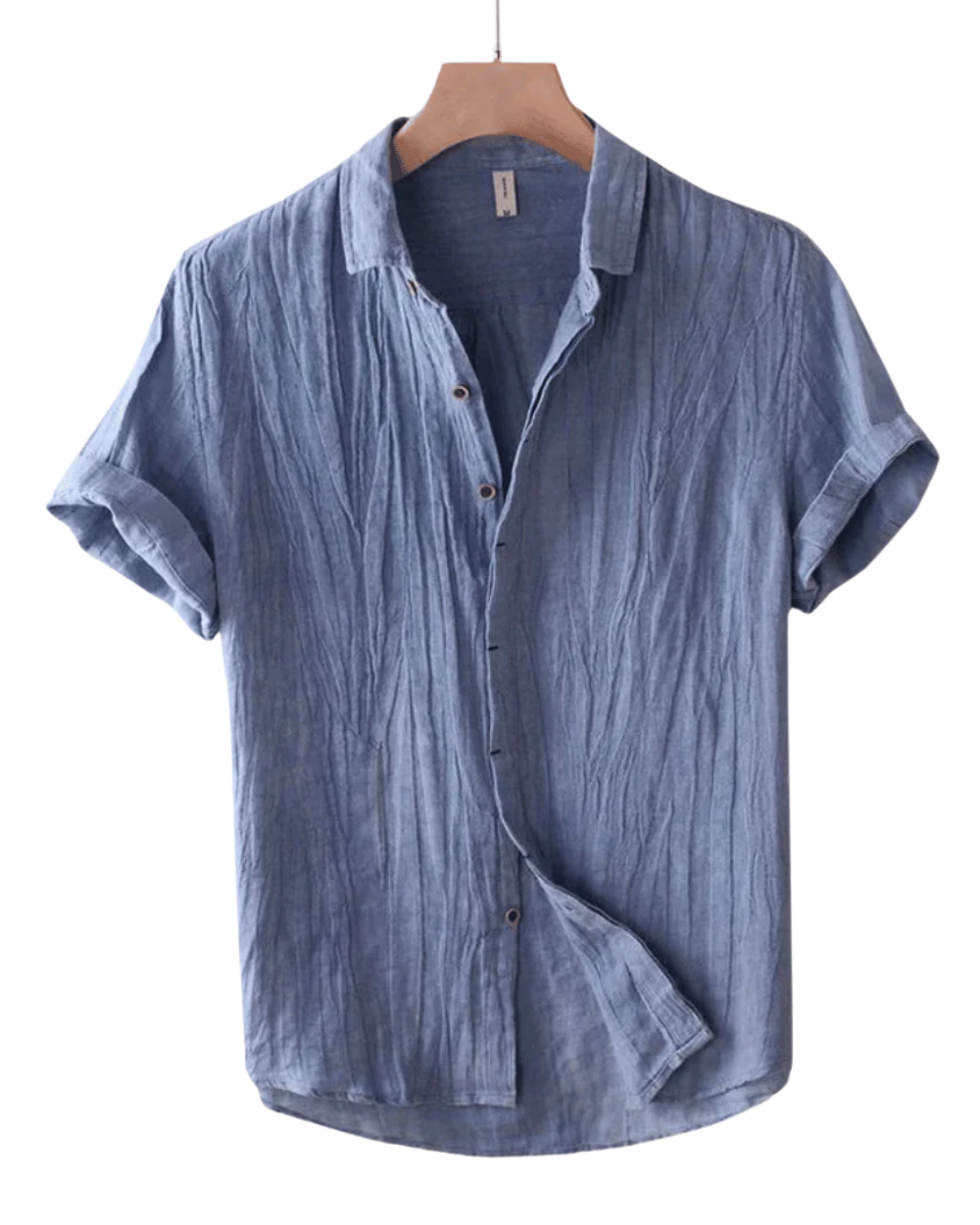 Chemise d'été en lin pour homme à coupe ajustée et boutonnage classique