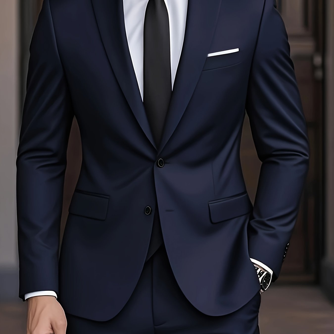 Costume deux pièces coupe slim pour homme en bleu marine