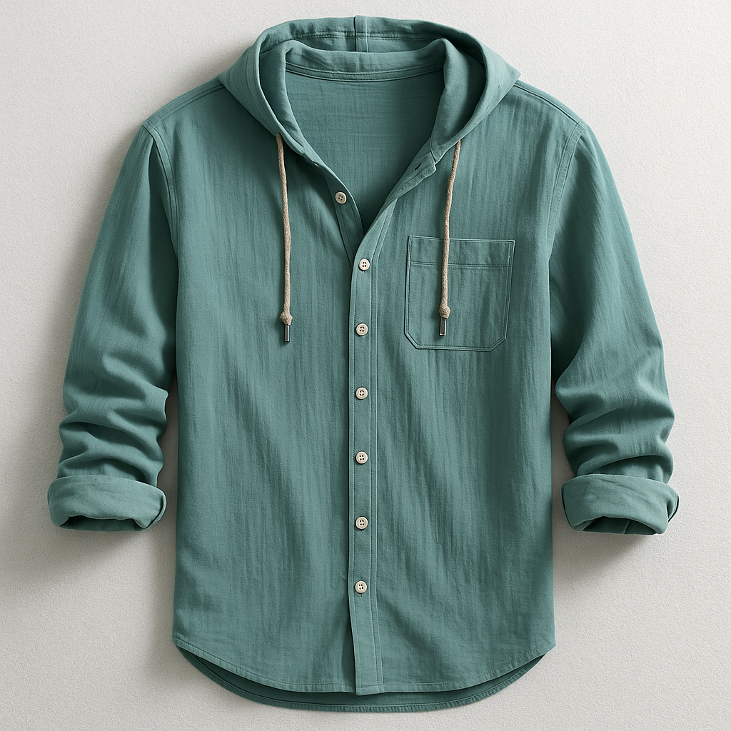 Chemise à capuche pour homme en tissu premium, coupe regular