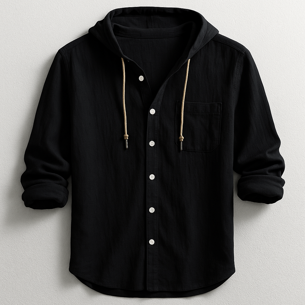 Chemise à capuche pour homme en tissu premium, coupe regular