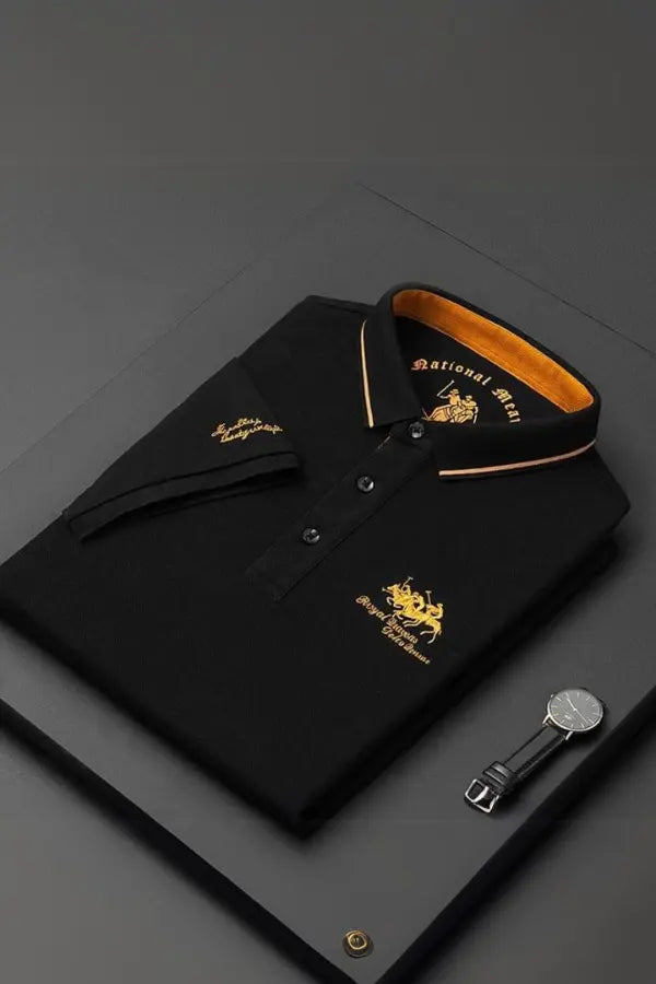 Polo à col mao pour homme en tissu léger et respirant
