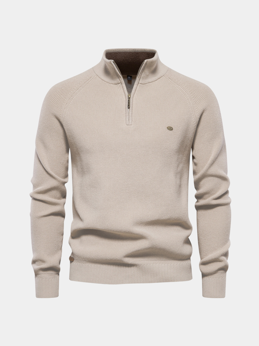 Pull automnal pour homme en mélange de coton au design intemporel