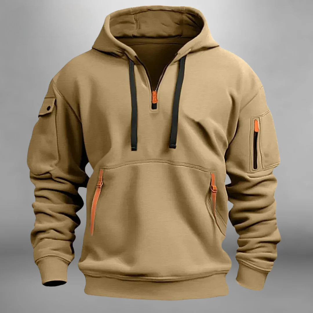Sweat à capuche pour homme à coupe décontractée avec capuche ajustable et poches