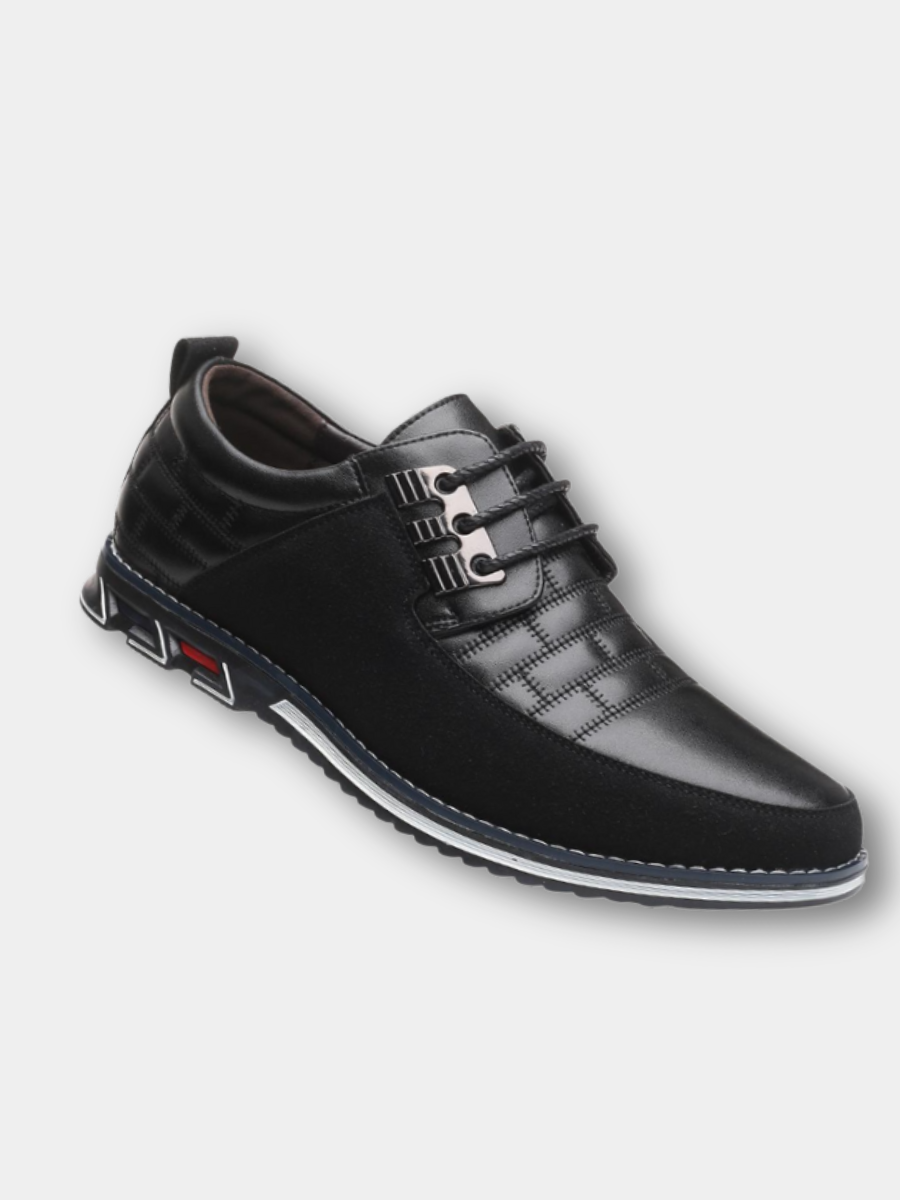 Chaussures homme en cuir perforé respirant avec semelle souple