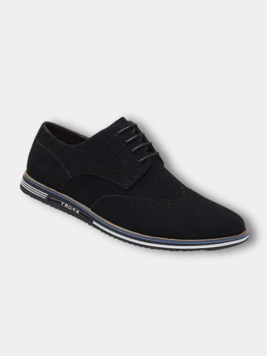 Chaussures habillées pour homme en cuir à semelle orthopédique, coloris noir, marron et bleu